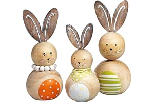 ‎WELTBILD Weltbild Dekofiguren Hasenfamilie Lampl 3er-Set - Osterhasen Deko Höhe 15, 14 und 12cm - Osterdeko Hasen Deko aus Holz Dekofigur Wohnzimmer Deko Ostern