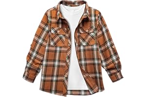 SwissWell Camicia a Quadri Ragazzi Ragazzo Flanella Camicie Bambini Bambino Maniche Lunghe Classica Autunno Inverno Camicia