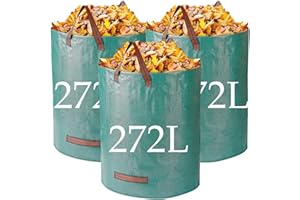 SUMWITUM Heavy Duty Garden Bags - 272L x 3 Reusable Sacks with Handles, Ideal for Collecting Waste, Leaves & Grass