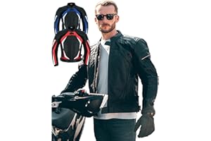 Texpeed Mens Leather Motorcycle Jacket - Perforated Racing Motorbike Suit Top With Genuine Biker CE Armour (EN 1621-1) Protection Black - XL