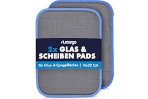 ‎LICARGO LICARGO® 2X Glas & Scheiben Pads - Mikrofaser Glastücher mit saugfähigem Kern - nie Wieder Schlieren - Mikrofaser Glastuch Auto Fenstertuch Carbon Tuch Auto - Autoscheiben Tücher 16x22cm, 2er Set
