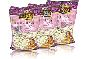 TRS - 3er Pack Weiße Butterbohnen getrocknet - Premium Limabohnen in 500 g Packung (Butter Beans)