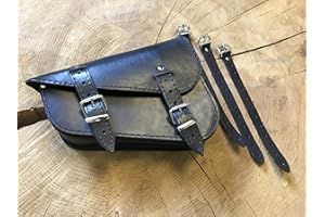 ORLETANOS Medusa Black Side Bag Compatible with Harley Davidson Sportster Sporty 1200 883 48 Saddle Bag Swing Bag Leather without Holder