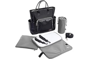 BÉABA Sac à Langer Bébé Kyoto Noir/Rose