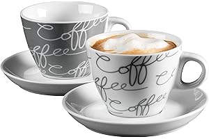 Ritzenhoff & Breker Cornello 005776 zestaw do cappuccino szary [dwie filiżanki, dwa spodki]