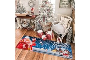 RNSSEZ Tappeto Runner Corridoio, Tappeto Natalizio per il Corridoio, Tappeto Cucina Passatoia Antiscivolo Lavabile Natalizio - 60 x 180 cm (23.6 x 70.9 in)