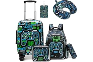 HTgroce 5 in 1 Set di Valigie per Bambino, Trolly con 4 Ruote Valigia Bagaglio a Mano per Bambino da Viaggio
