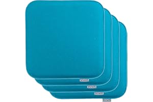 Brandsseller Juego de 4 Cojines de Fieltro para sillas 35x35x2 cm – Almohadillas Acolchadas para Interior y Exterior – Colchonetas de Asiento Resistentes – Turquesa