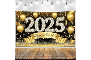 KatchOn, XtraLarge Happy New Years Banner 2025 - New Years Backdrop, 72x44 Inch | Happy New Year Decorations 2025 | New Years Eve Banner 2025 | NYE Decorations 2025 | New Years Eve Party Supplies 2025