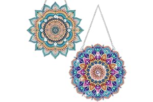 Fokenzary Kit per pittura con diamanti per adulti Kit artistico 5D Kit di mosaico per principianti Mandala Set di ciondoli con diamanti per famiglia fattoria portico camera da letto decorazione