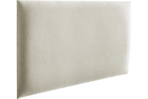 RAVIO Padded Wall Panels, 3D Wall Cladding with Foam, Wall Cushion as Headboard for Bed, Wall Decoration for Bedroom, Children's Room, Office, Hallway, (Cream, 60 x 30 cm)