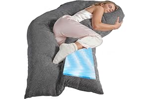 ‎TRAUMREITER Traumreiter Seitenschläferkissen Visco XXL Professional mit Bezug Grau Deluxe, Hybrid Wendekissen + 1cm Memory Foam, U Form Schwangerschaftskissen Body Pillow Komfortkissen, Ergonomie Zertifiziert