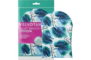 VELVOTAN Original Tanning Mitt (Evergreen Glow) Self Tan Mitt for Streak-Free Finish & Stain-Free Hands, Washable & Reusable, Use with Any Fake Tan