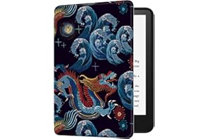 HUASIRU Obraz etui ochronne Nowy Kindle (2022) z 6-calowym wyświetlaczem 300 ppi (11. generacja, nr modelu C2V2L3) Case Cover, czarny smok