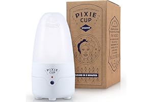 Pixie Cup | Sterilisator für Menstruationstassen | Tötet 99,9% der Keime mit Dampf | 3 Minuten und Ihre Menstruationstasse ist sauber | UK-Stecker, Typ G-Stecker