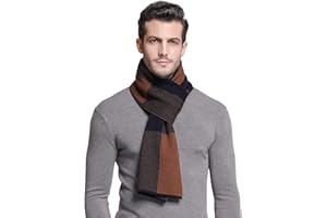 RIONA Echarpe d'Hiver Luxueuse Pour Hommes - 100% Laine, Sensation Cachemire, Chaude, Classic, 180 * 30cm