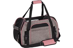 Sac de transport chat – chien – Flamingo Xandor Taupe – 48×25×33 cm – polyester + mousse – bandes réfléchissantes – fond amovible 30°C – boucles ceinture auto & trolley – sangle sécurité – bandoulière