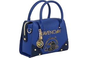 MERCHOID Harry Potter Sac à main multi-usage en cuir PU pour femme Motif Serdaigle Bleu et doré, Bleu/doré