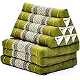 Leewadee - Comfortable Japanese Floor Mattress - Thai Floor Bed With Triangle Cushion - Futon Mattress - Thai Massage Mat, Green, Kapok Filling