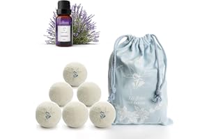 LUMINER® Palline Per asciugatrice di lana, 6 Palle Per Asciugatrice Antipiega e Cattura Peli Con Olio Essenziale Alla Lavanda, Palline Di Lana Per Asciugatrice Con Profumatore Per Il Bucato