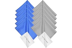 ECO-FUSED Mikrofasertücher - 12 Pack - Reinigen von Brillen, Sonnenbrillen, Kameraobjektiven, Tablets, Handys, Telefonen, Laptops, LCD-Bildschirmen und Anderen empfindlichen Oberflächen