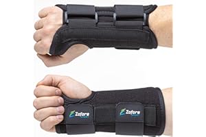 ZOFORE SPORT Orteza nadgarstka z 2 paskami i metalowym stabilizatorem szyn – pomaga złagodzić zapalenie ścięgna, zapalenie stawów, ból cieśni nadgarstka – zmniejsza czas regeneracji dla mężczyzn i kobiet – prawa (L/XL)