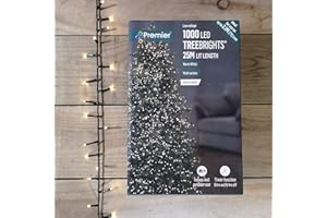 Premier Decorations - 1000 Multi Action TreeBrights LED Lights with Timer - Warm White