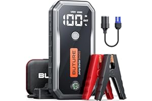 BuTure 5000A Booster Avviamento Auto Avviatore Emergenza per Auto(Motori a Gas/10.0L Diesel) Starter Batteria Auto Portatile, Grande Display, 160W CC