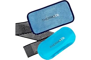 THERMODR Ice Pack for Injuries – Reusable Gel Ice Pack for Knee, Back, Neck, Shoulder & Sports Injuries – Hot & Cold Compress with Pouch & Strap, Freezable Cold Pack for Pain Relief – 2 Piece Set