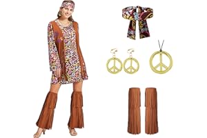 cuteDIY Hippie Kostüm Damen 70er Jahre Kleidung