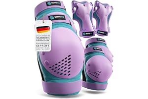 ‎SKATEWIZ SKATEWIZ Protektoren Kinder - Knieschoner Kinder - Schoner Inliner Knieschützer - Schützer Inliner - Knie und Ellenbogenschützer - Schlittschuhe - SMASH Größe S Blau Violett