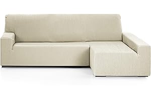Martina Home Funda Chaise Longue Elástica EMILIA Brazo Derecho Largo (visto de frente), Marfil