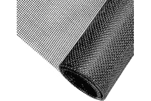 GLQ Zanzariera Rete in Fibra di Vetro per Finestre 120 * 250CM Telo Ricambio, Net Resistente a Raggi UV, per Finestra e Porta Zanzariere Tagliabile Rotolo-Nero (Nero)