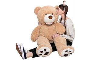 MorisMos Peluche Orso Gigante 100cm, XXL Marrone Orsacchiotto Peluche Gigante Kawaii Peluche Grandi Teddy Bear Regalo per Bambino Moglie Fidanzata San Valentino Compleanno Deco