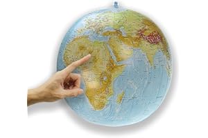 ‎ORBIT GLOBES & MAPS ORBIT Globes & Maps - Wasserball aufblasbar, großer Globus für Kinder, deutsch, Durchmesser 40cm, physikalisches Kartenbild, für Garten, Strand und Pool