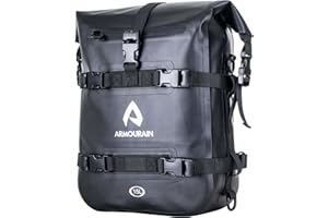 ‎ARMOURAIN ARMOURAIN Motorrad Stoßstangen Seitentasche Tasche Wasserdicht 6L/8L/15L Motor Sturzbügel Seitentaschen mit Schultergurt Motorräder Seitenrahmen Seitenkoffer Reiten Werkzeuge (TPU Schwarz, 15L)