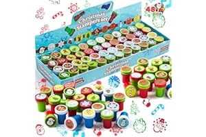 JOYIN Sellos Navidad para Niños 48pcs Sellos para Favor de Fiesta Infantil Premios Escolares Regalo de Cumpleaños