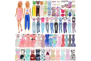 Festfun 12 Pcs Vêtement de Poupée 2 Habit du Sport 3 Vêtement Chics 3 Robes 2 Maillot de Bain Habit Tenue pour Poupée de 11,5 Pouces(Non Poupée)