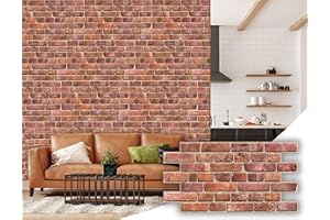 MYDEKOR 3D Wall Panels - Decorative PVC Plastic Wall Covering Faux Cladding Tiles for Interior Walls - (Brick Effect Wall Panel 4 Sheets Covering 1.88m2)