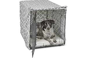 New World BCVR-36GYT Hundebox-Abdeckung, Stoff mit Teflonschutz, für alle 91 cm langen Hundeboxen von New World und MidWest Homes for Pets, hellgraues Designer-Muster