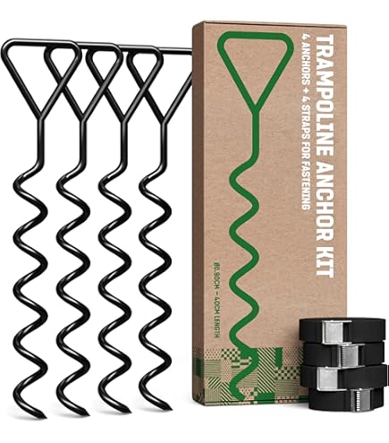 Trampoline Anchor Set, Heavy Duty Trampoline Anchor Kit, Ground Anchor Kit With 4 Hooks And Straps 65086552