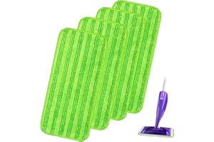 YUUNAIE Mop Cloth Microfibre Compatible with Wet Jet for Flash Speed Mop Refill Wipes Washable Wet Cloth Dry Pads Mop Head Replacement for Any Type of Floor Cleaning (Green)