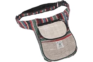 GURU-SHOP GURU SHOP Bestickte Ethno Sidebag, Nepal Gürteltasche - Braun, Herren/Damen, Baumwolle, 15x20x8 cm, Festival- Bauchtasche Hippie