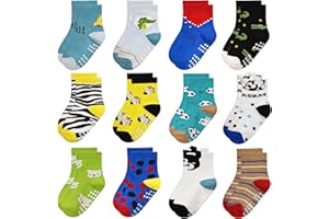 Yafane 12 paia Calze Bambino in Cotone Respirante Multisize da 0 a 7 Anni Calze per Neonato Unisex Calzini per Bambina e Bambino e Ragazzi Ideale Regalo