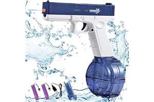 HYNXM Wasserpistole Elektrisch, Wasserpistole Erwachsene und Kind, Doppelmagazin 434cc + ​​​​58cc Mit GroßEr KapazitäT, Reichweite Bis Zu 8 Metre Range, Geeignet FüR Pool Strand AktivitäTen Im Freien