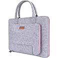Ropch 11 11.6 Laptop Sleeve with Handle, Felt Laptop Bag Notebook Bag Briefcase Computer Carrying Bag Case Cover Pouch Compatible with 11.6" Acer/Asus/Lenovo/Medion, Grey and Pink