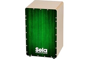 Sela SE 053 Varios Green Snare Cajon mit Sela Snare System, geeignet für Anfänger und Fortgeschrittene, Made in Germany