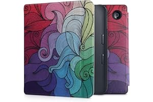 kwmobile Custodia eReader Compatibile con Kobo Libra 2 Cover - eBook Reader Flip Case - fucsia/blu/verde - Gioco di Colore