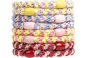 ‎J.CARP J.CARP 8 pezzi di accessori per capelli misti per donne ragazze, elastici per capelli per ponytail Holders, No Damage No Crease Hair Elastics Style 6