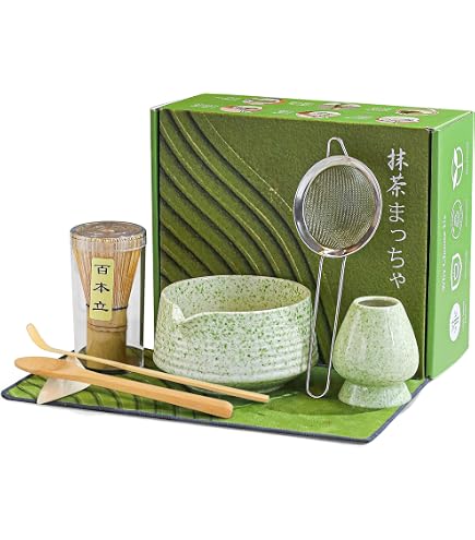 Accessori Tè Giapponese Set Per Matcha Tradizionale - 6 Pezzi Con Frusta Bambù, Ciotola Ceramica Accessori Tè Giapponese Set Per Matcha Tradizionale - 6 Pezzi Con Frusta Bambù, Ciotola Ceramica